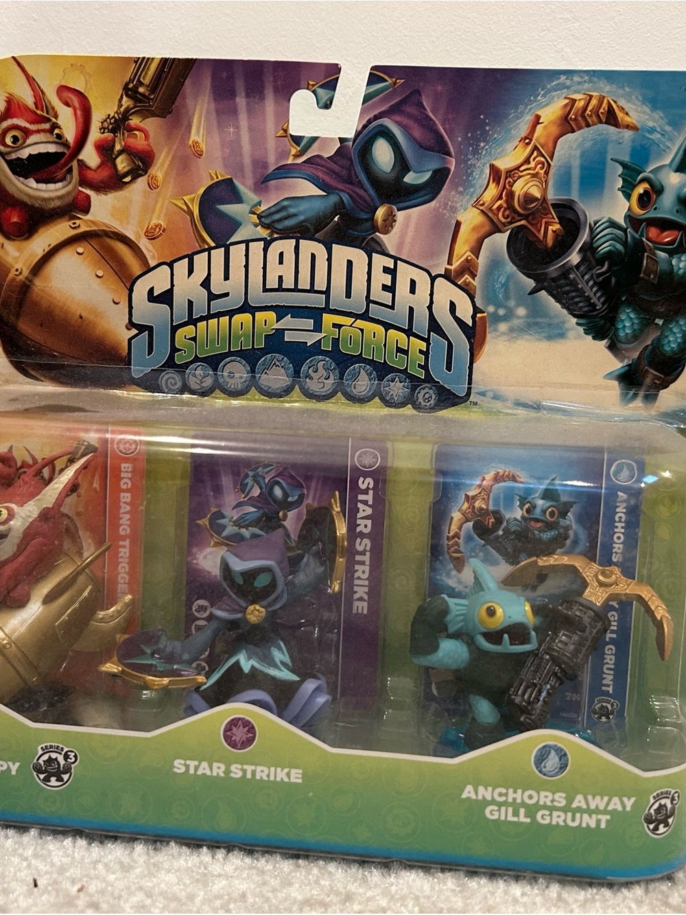 Skylanders Swap Force Star Strike, Big Bang, Anchors Away Gill Grunt